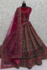 Wonderful Pink Velvet Bridal Lehenga Choli With Double Dupatta