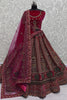 Wonderful Pink Velvet Bridal Lehenga Choli With Double Dupatta