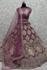 Awesome Lavender Dori Work Net Bridesmaid Lehenga Choli With Dupatta