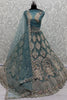 Marvelous Teal Blue Dori Work Net Lehenga Choli With Dupatta