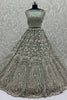 Bewitching Pista Green Sequins Net Designer Lehenga Choli