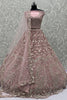 Cute Pink Thread Work Net Bridesmaid Lehenga Choli With Dupatta