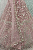 Cute Pink Thread Work Net Bridesmaid Lehenga Choli With Dupatta