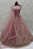 Marvelous Pink Zari Embroidered Net Bridesmaid Lehenga Choli