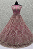 Marvelous Pink Zari Embroidered Net Bridesmaid Lehenga Choli
