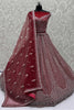 Alluring Red Dori Work Net Bridal Lehenga Choli With Dupatta