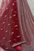 Alluring Red Dori Work Net Bridal Lehenga Choli With Dupatta