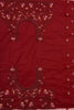 Stunning Red Thread Work Net Bridal Lehenga Choli With Dupatta