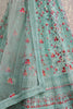 Attractive Sky-Blue Zircon Work Net Bridesmaid Lehenga Choli