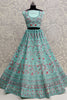 Attractive Sky-Blue Zircon Work Net Bridesmaid Lehenga Choli