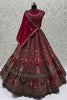 Pretty Pink Dori Work Velvet Bridal Lehenga Choli With Double Dupatta