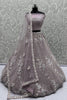 Elegant Purple Net Floral Embroidered Bridesmaid Lehenga Choli