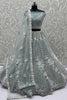Lavish Sea Green Dori Embroidered Net Lehenga Choli With Dupatta