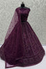Beautiful Purple Sequins Net Bridesmaid Lehenga Choli With Dupatta