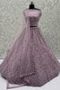 Alluring Pink Dori Embroidered Net Bridesmaid Lehenga Choli