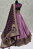 Glorious Purple Zari Weaving Georgette Wedding Lehenga Choli With Dupatta