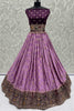 Glorious Purple Zari Weaving Georgette Wedding Lehenga Choli With Dupatta