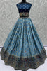 Wonderful Sky-Blue Zari Weaving Georgette Lehenga Choli With Dupatta