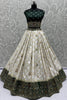 Artistic White Zari Weaving Georgette Wedding Lehenga Choli With Dupatta