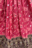 Astonishing Pink Zari Weaving Georgette Wedding Wear Lehenga Choli