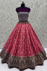 Astonishing Pink Zari Weaving Georgette Wedding Wear Lehenga Choli