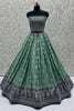 Captivating Sea Green Zari Weaving Georgette Festival Wear Lehenga Choli