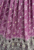Impressive Purple Mirror Work Lehenga Choli With Banarasi Silk Dupatta