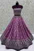 Impressive Purple Mirror Work Lehenga Choli With Banarasi Silk Dupatta