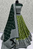 Glamorous Olive Green Zari Weaving Georgette Wedding Lehenga Choli With Dupatta