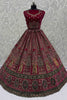 Charming Pink Dori Work Velvet Bridal Lehenga Choli With Double Dupatta