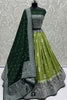 Excellent Green Zari Weaving Work Georgette Traditional Lehenga Choli With Dupatta