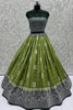Excellent Green Zari Weaving Work Georgette Traditional Lehenga Choli With Dupatta