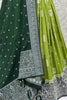 Excellent Green Zari Weaving Work Georgette Traditional Lehenga Choli With Dupatta
