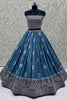 Gorgeous Blue Zari Weaving Georgette Lehenga Choli With Dupatta