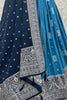 Gorgeous Blue Zari Weaving Georgette Lehenga Choli With Dupatta