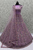 Unique Purple Zari Embroidered Net Bridesmaid Lehenga Choli With Dupatta