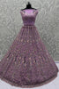 Unique Purple Zari Embroidered Net Bridesmaid Lehenga Choli With Dupatta