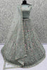 Spectacular Sky-Blue Zircon Work Net Bridesmaid Lehenga Choli