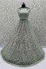 Spectacular Sky-Blue Zircon Work Net Bridesmaid Lehenga Choli