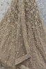Magnetic Beige Multi-Thread Work Net Designer Lehenga Choli With Dupatta