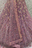 Spectacular Lavender Zircon Work Net Engagement Wear Lehenga Choli With Dupatta