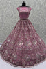Outstanding Pink Sequins Net Bridesmaid Lehenga Choli With Dupatta