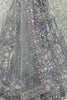 Adorable Grey Floral Embroidered Net Bridesmaid Lehenga Choli With Dupatta