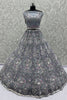 Adorable Grey Floral Embroidered Net Bridesmaid Lehenga Choli With Dupatta