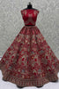 Lovely Red Dori Embroidered Silk Bridal Lehenga Choli With Double Dupatta