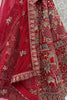 Lovely Red Dori Embroidered Silk Bridal Lehenga Choli With Double Dupatta