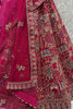 Pretty Pink Thread Work Silk Bridal Lehenga Choli With Double Dupatta
