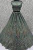 Dazzling Green Embroidered Net Bridesmaid Lehenga Choli With Dupatta