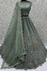 Dazzling Green Embroidered Net Bridesmaid Lehenga Choli With Dupatta