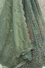 Dazzling Green Embroidered Net Bridesmaid Lehenga Choli With Dupatta